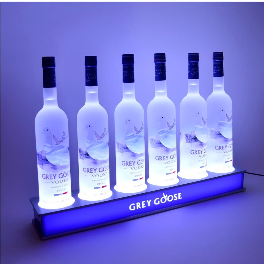Grey Goose Illuminated Bottle Display — Blue LED Home Bar Accent